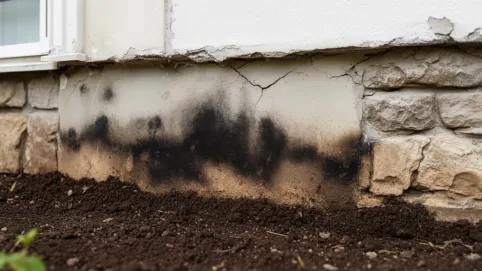 Wykończenie elewacji przy gruncie