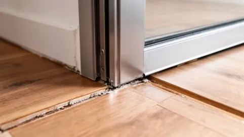 Wykończenie paneli przy futrynie metalowej