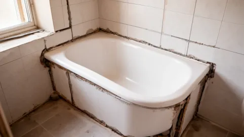 Wykończenie wanny przy ścianie