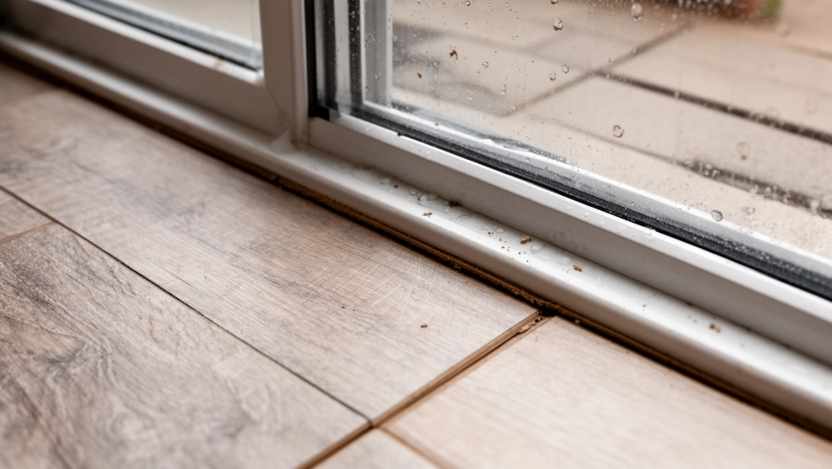 Wykończenie paneli przy oknie tarasowym